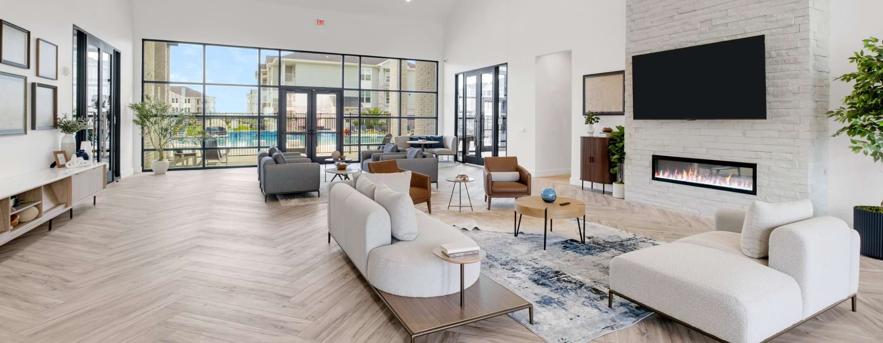 Contemporary apartment clubroom at Brickyard at Barbers Hill