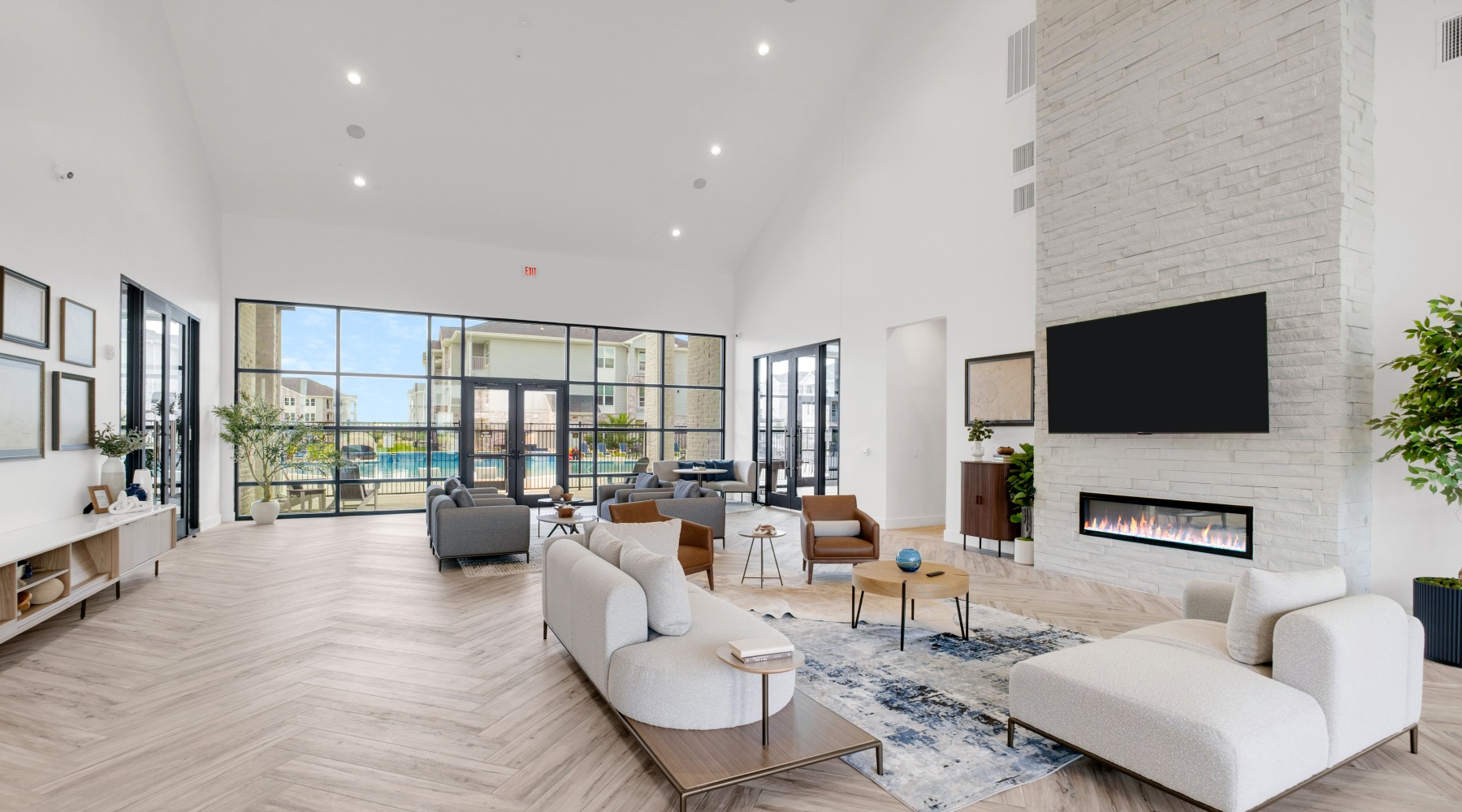 Contemporary apartment clubroom at Brickyard at Barbers Hill